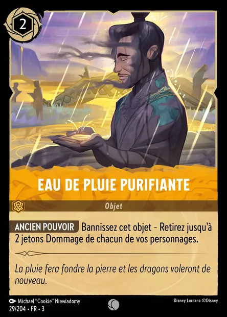 Eau de pluie purifiante, carte Disney Lorcana CH3-029 — extension Les Terres d'Encres