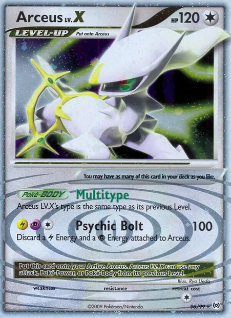 Arceus LV.X, Pokémon card AR 96 — Arceus set