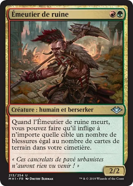 Émeutier de ruine, carte Magic MH1 213 — extension Horizons du Modern