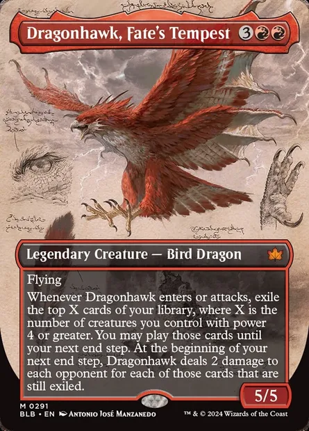 Dragonhawk, Fate's Tempest, Magic card BLB 291 — Bloomburrow set