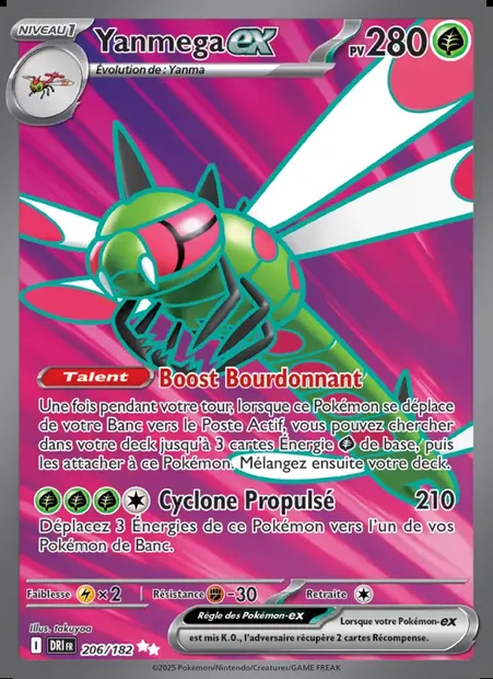 Yanmega-ex, carte Pokémon DRI 206 — extension Rivalités Destinées