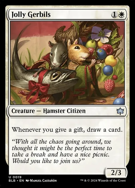 Jolly Gerbils, Magic card BLB 19 — Bloomburrow set