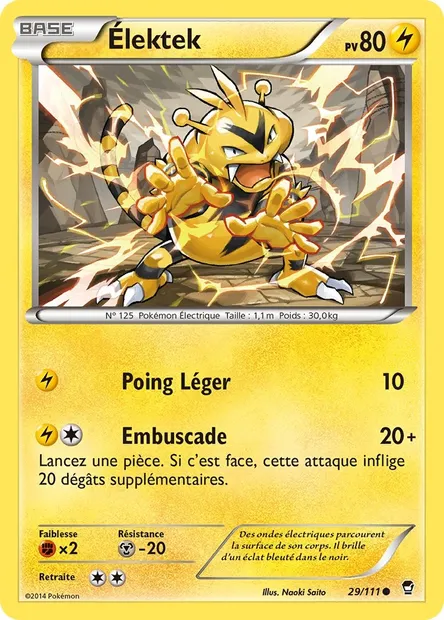 Élektek, carte Pokémon FFI 29 — extension Poings Furieux