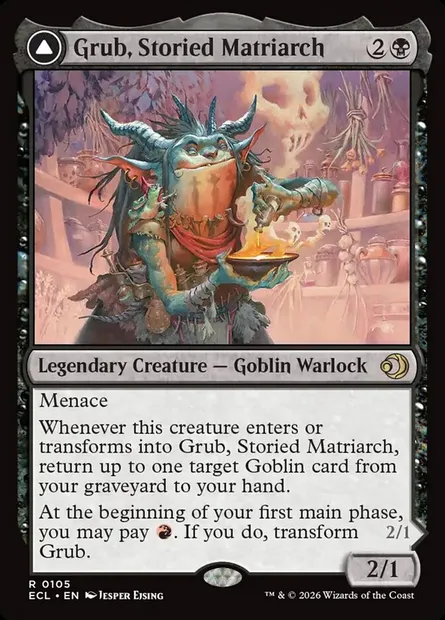 Grub, Storied Matriarch // Grub, Notorious Auntie, Magic card ECL 105 — Lorwyn Eclipsed set