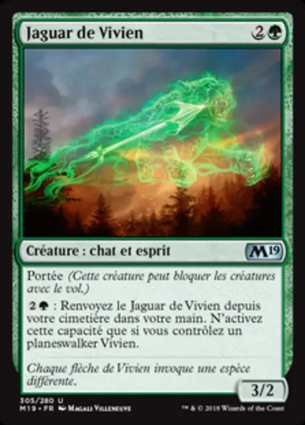 Jaguar de Vivien, carte Magic M19 305 — extension Core Set 2019