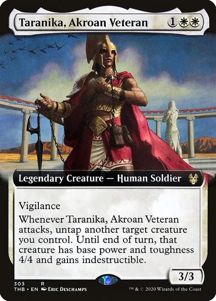 Taranika, vétérane akroenne, carte Magic THB 303 — extension Theros Beyond Death