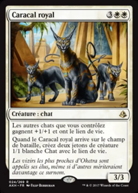 Caracal royal, carte Magic AKH 24 — extension Amonkhet