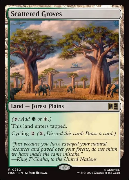 Scattered Groves, Magic card MSC 262 — Marvel Super Heroes Commander set