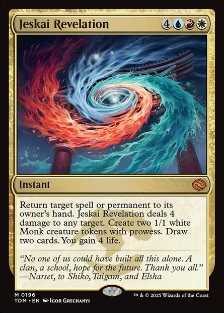 Jeskai Revelation, Magic card TDM 196 — Tarkir: Dragonstorm set