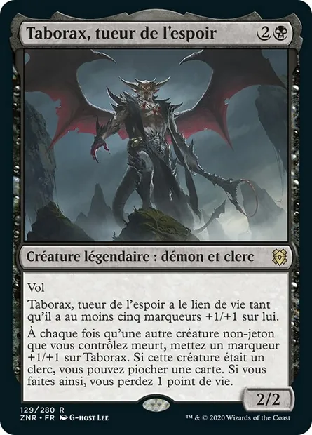 Taborax, tueur de l'espoir, carte Magic ZNR 129 — extension Renaissance de Zendikar