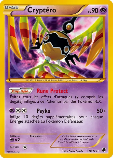 Cryptéro, carte Pokémon PLF 118 — extension Glaciation Plasma