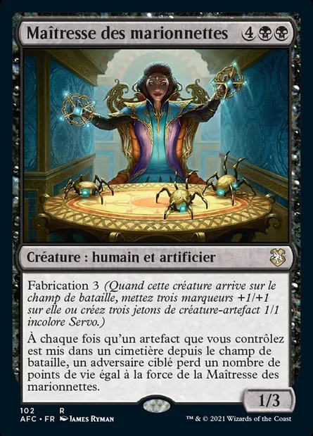 Maîtresse des marionnettes, carte Magic AFC 102 — extension Forgotten Realms Commander