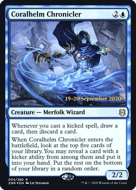 Coralhelm Chronicler, Magic card PZNR 54s — Zendikar Rising Promos set