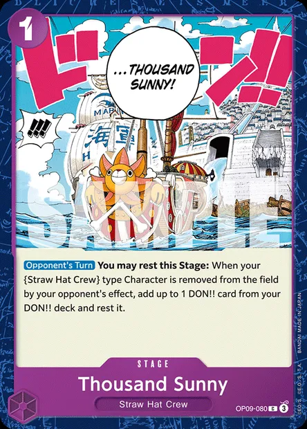 Thousand Sunny, One Piece card OP09-080 — EMPERORS IN THE NEW WORLD set