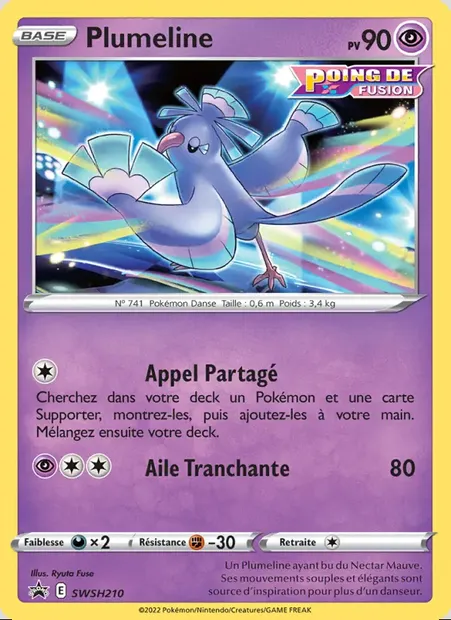 Plumeline, carte Pokémon SWSH 210 — extension Promo SWSH