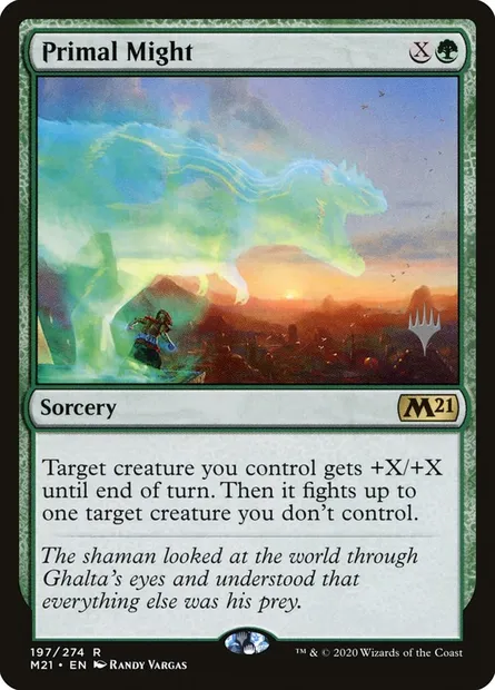 Primal Might, Magic card PM21 197p — Core Set 2021 Promos set