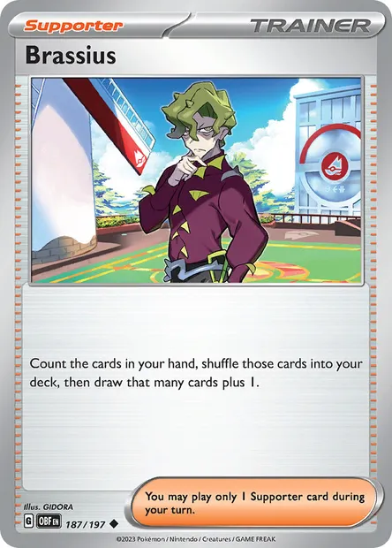 Brassius, Pokémon card OBF 187 — Obsidian Flames set
