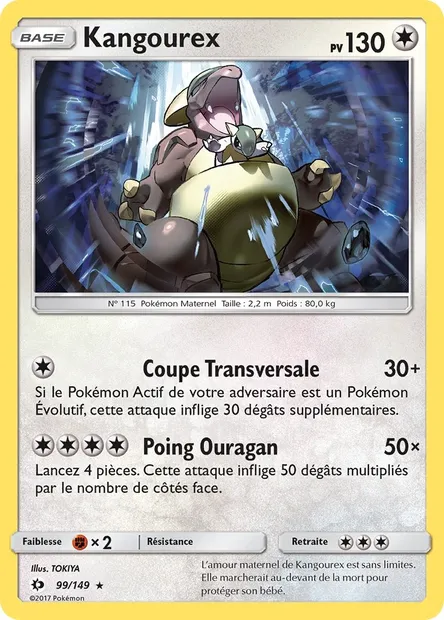 Kangourex, carte Pokémon SUM 99 — extension Soleil et Lune