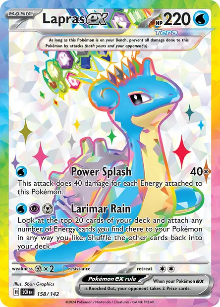 Lapras ex, Pokémon card SCR 158 — Stellar Crown set