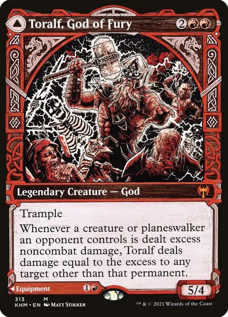Toralf, God of Fury // Toralf's Hammer, Magic card KHM 313 — Kaldheim set