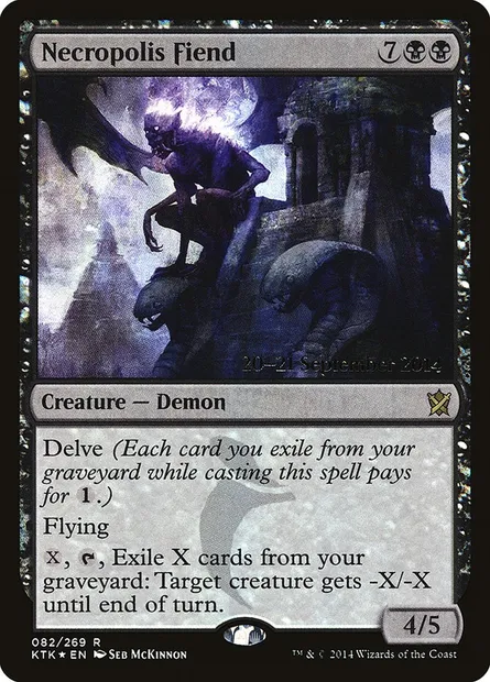 Necropolis Fiend, Magic card PKTK 82s — Khans of Tarkir Promos set