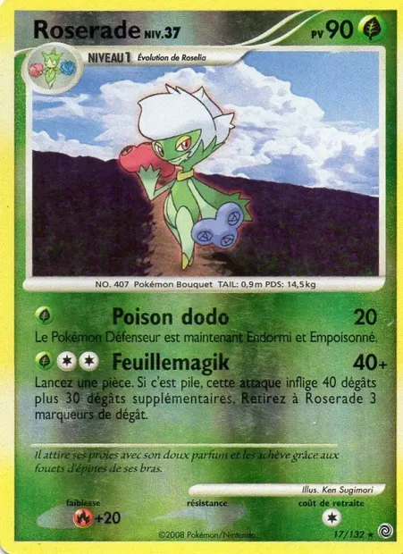 Roserade, carte Pokémon SW 17 — extension Merveilles Secrètes