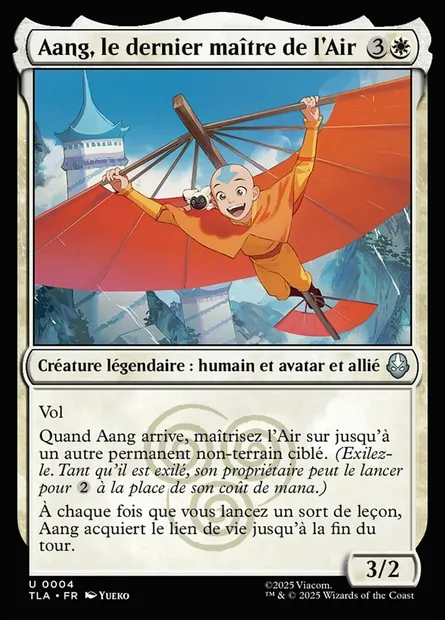 Aang, le dernier maître de l'Air, carte Magic TLA 4 — extension Avatar: The Last Airbender