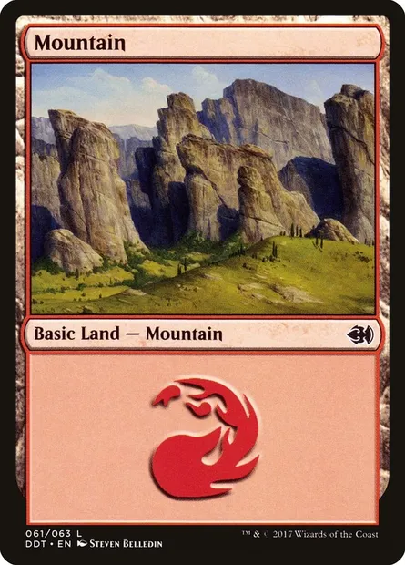 Mountain, Magic card DDT 61 — Duel Decks: Merfolk vs. Goblins set
