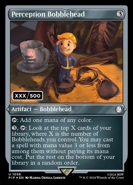 Perception Bobblehead, Magic card PIP 1058 — Fallout set