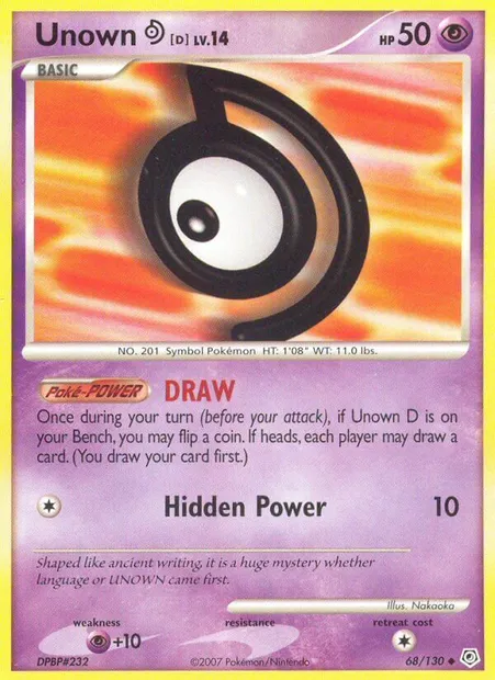 Zarbi D, carte Pokémon DP 68 — extension Diamant & Perle