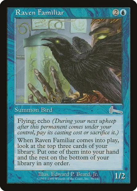 Raven Familiar, Magic card ULG 39 — Urza's Legacy set