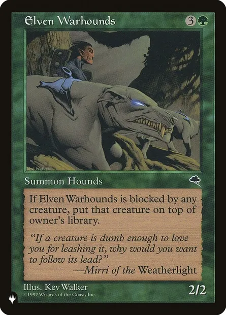 Elven Warhounds, Magic card PLST TMP-225 — The List set