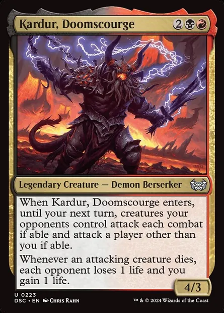 Kardur, Doomscourge, Magic card DSC 223 — Duskmourn: House of Horror Commander set