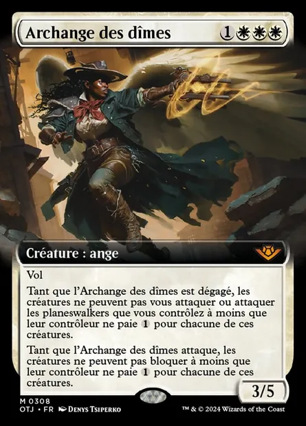 Archange des dîmes, carte Magic OTJ 308 — extension Outlaws of Thunder Junction