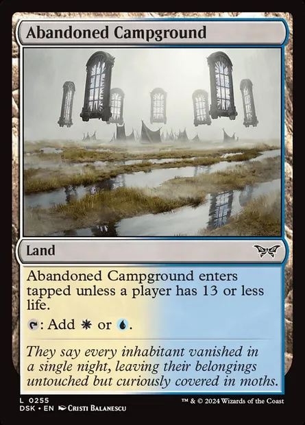 Abandoned Campground, Magic card DSK 255 — Duskmourn: House of Horror set
