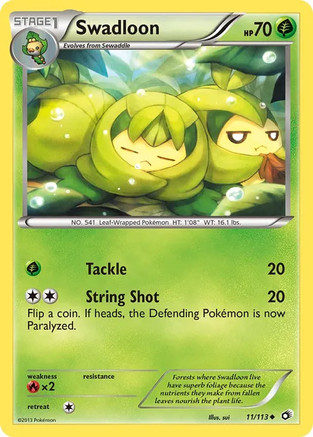 Swadloon, Pokémon card LTR 11 — Legendary Treasures set