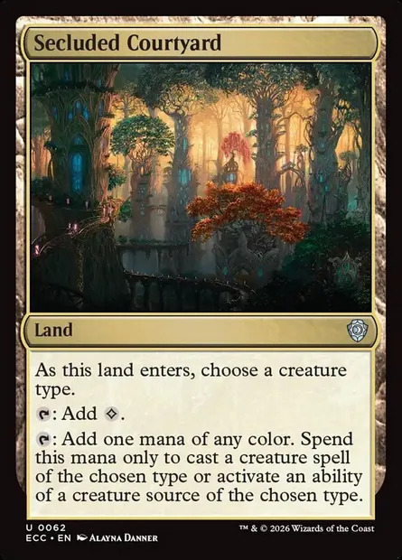 Secluded Courtyard, Magic card ECC 62 — Lorwyn Eclipsed Commander set