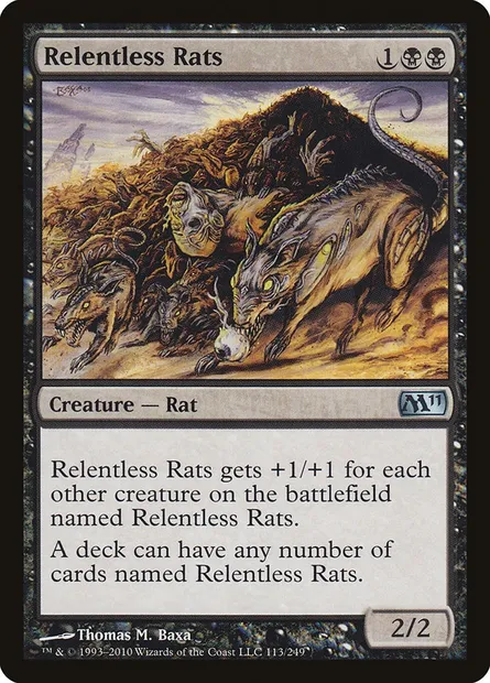 Relentless Rats, Magic card M11 113 — Magic 2011 set