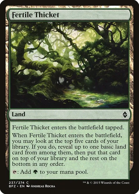 Fertile Thicket, Magic card BFZ 237 — Battle for Zendikar set