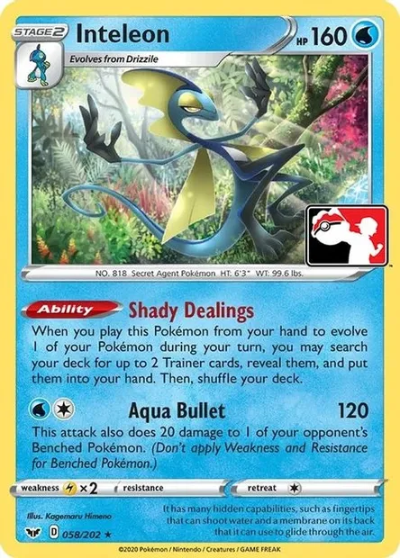 Inteleon, Pokémon card PPS 058-3 — Play! Pokémon Prize Pack Series set