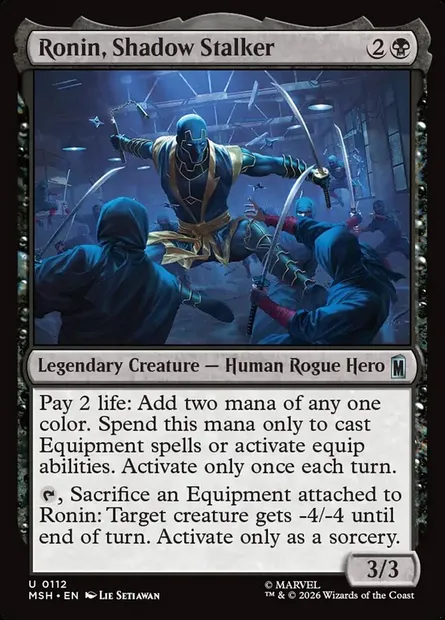 Ronin, Shadow Stalker, Magic card MSH 112 — Marvel Super Heroes set