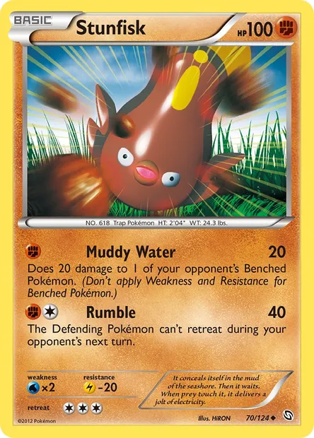 Stunfisk, Pokémon card DRX 70 — Dragons Exalted set