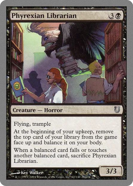 Phyrexian Librarian, carte Magic UNH 62 — extension Unhinged