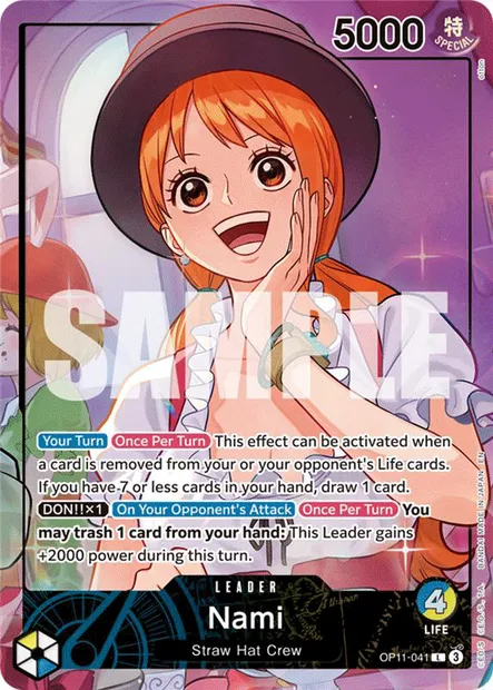 Nami, carte One Piece OP11-041 — extension DES POINGS VIFS COMME L'ÉCLAIR