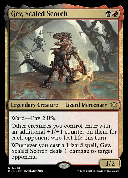 Gev, Scaled Scorch, Magic card BLB 214 — Bloomburrow set