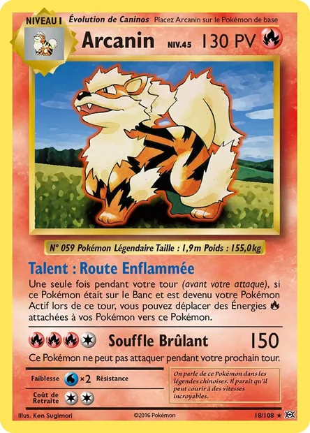 Arcanin, carte Pokémon EVO 18 — extension Évolutions