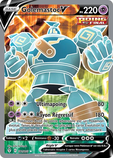 Golemastoc V, carte Pokémon EVS 181 — extension Évolution Céleste
