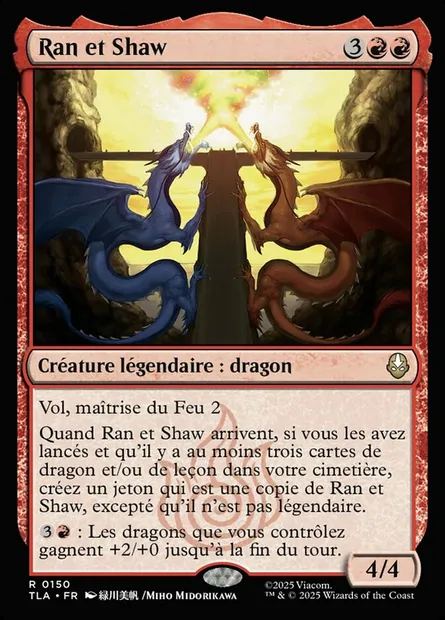 Ran et Shaw, carte Magic TLA 150 — extension Avatar: The Last Airbender