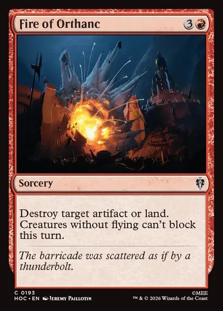 Fire of Orthanc, Magic card HOC 193 — The Hobbit Eternal set