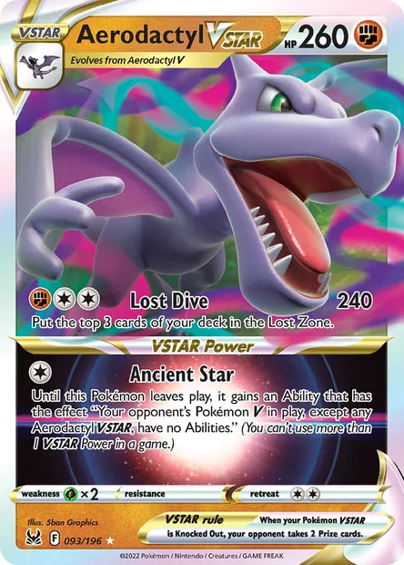 Aerodactyl VSTAR, Pokémon card LOR 093 — Lost Origin set